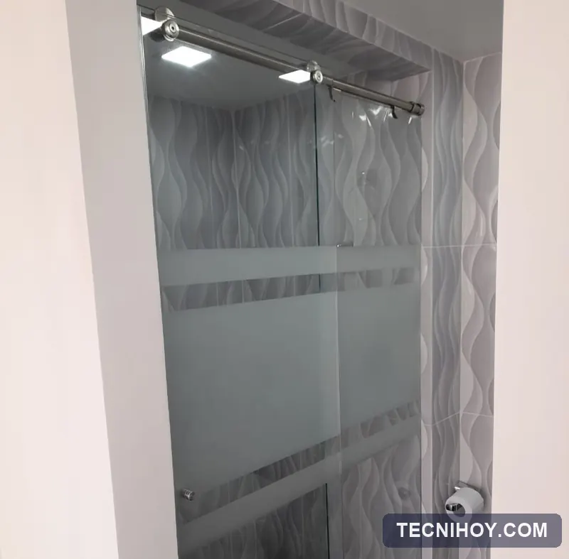 División de baño en vidrio templado instalada en Chía