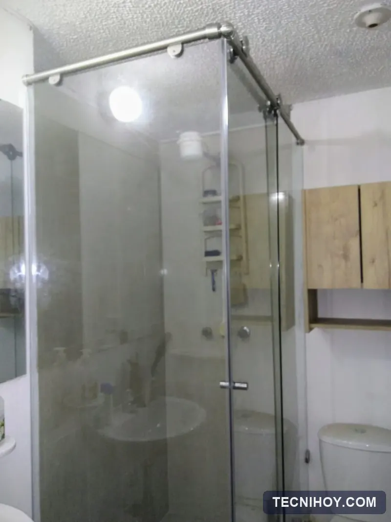 División de baño en vidrio templado instalada en Chía