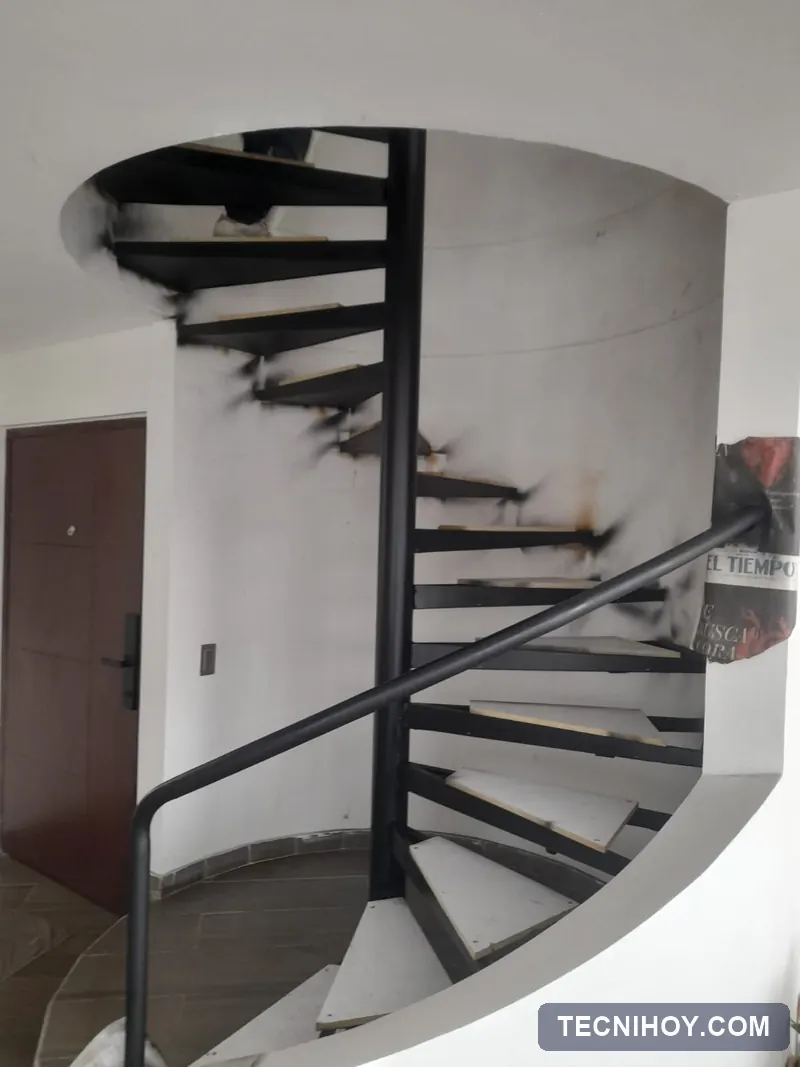 Escalera metálica en caracol
