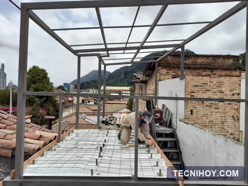 Estructura metálica para cubierta en terraza