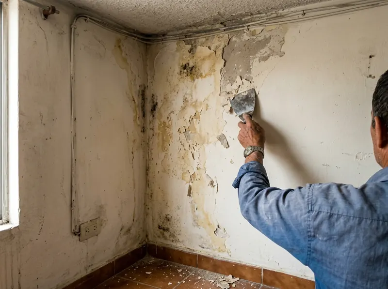 Tratamiento de humedad en pared interior